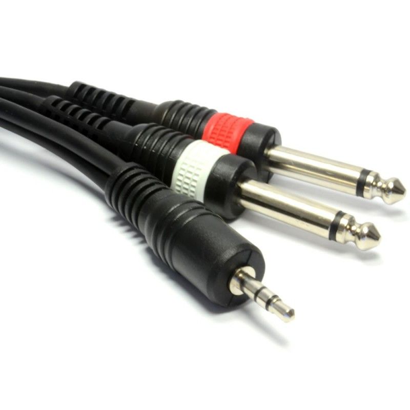 Cable – 3.5mm TRS Jack Plug – 2 x TS 6.35mm Jack Plug (1.2m)