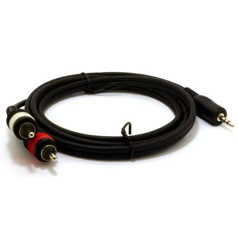 Cable – 3.5mm TRS Jack Plug – 2 x RCA Phono Plug (1.5m)