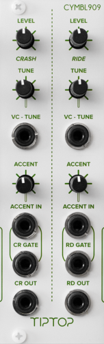 Tiptop Audio CYMBL909 Crash/Ride Eurorack Drum Module (White)
