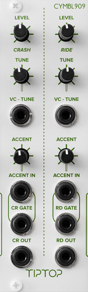 Tiptop Audio CYMBL909 Crash/Ride Eurorack Drum Module (White)