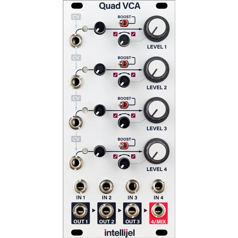 intellijel Quad VCA モジュール Intellijel Quad VCA Eurorack Amplifier and Cascaded Mixer Module