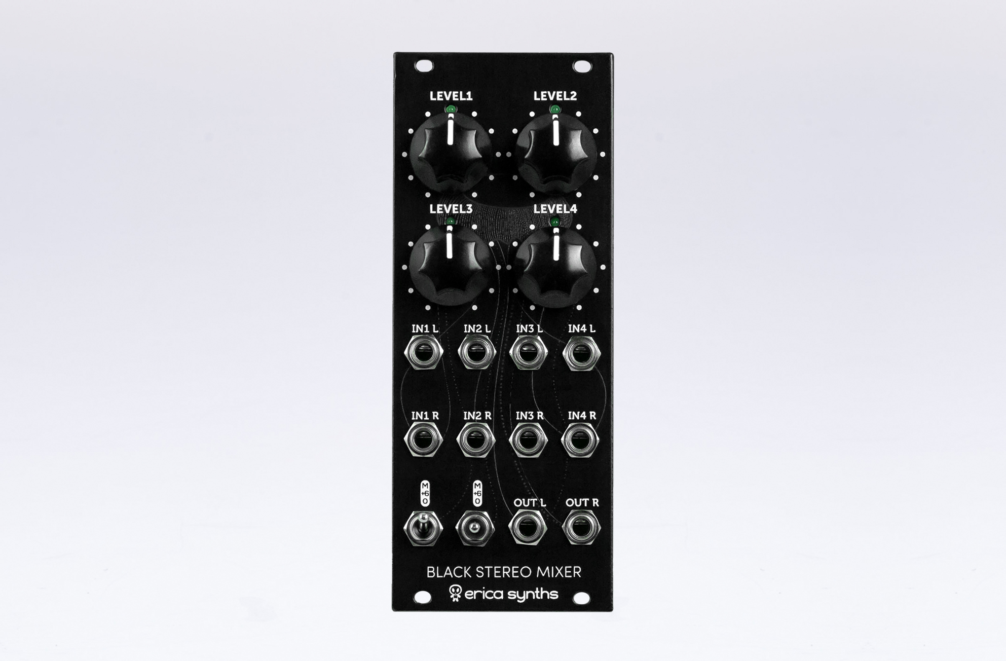 Erica Synths Black Stereo Mixer Eurorack Module (Mk3) Elevator Sound