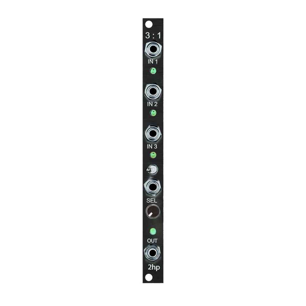 2hp 3:1 Eurorack Voltage Controlled Switch Module (Black)