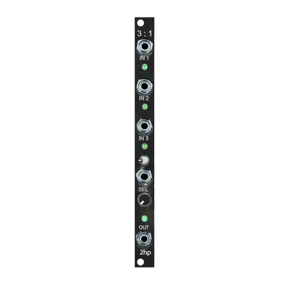 2hp 3:1 Eurorack Voltage Controlled Switch Module (Black)