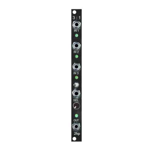 2hp 3:1 Eurorack Voltage Controlled Switch Module (Black)