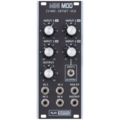 AJH Synth MiniMod CV Mixer Offset VCA Eurorack Module (Black)