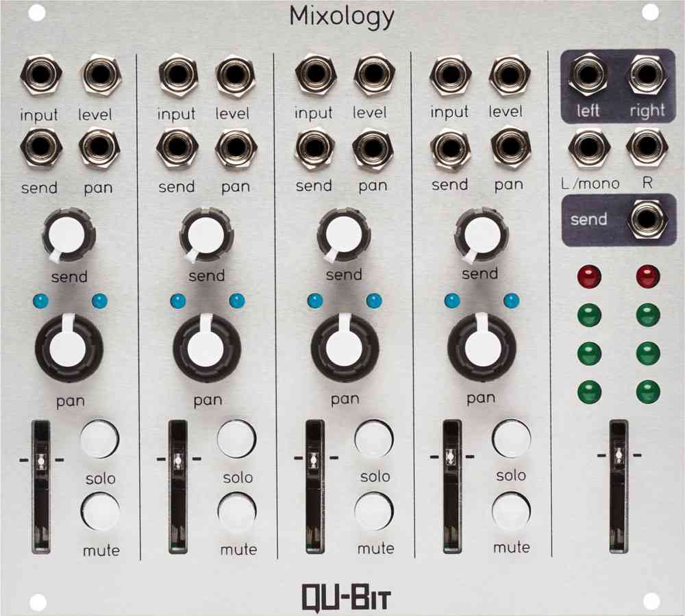 Qu-Bit Electronix Mixology Eurorack Stereo Mixer Module (Silver)
