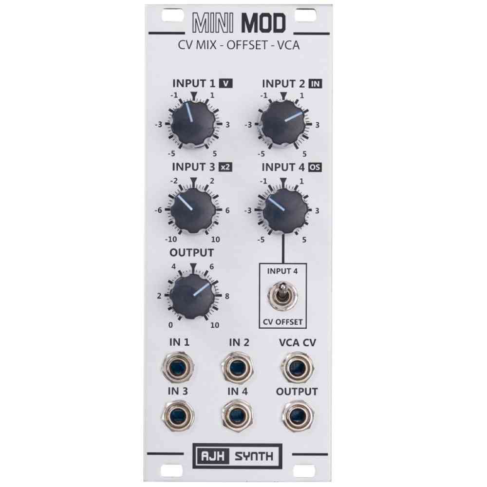 AJH Synth MiniMod CV Mixer Offset VCA Eurorack Module (Silver)