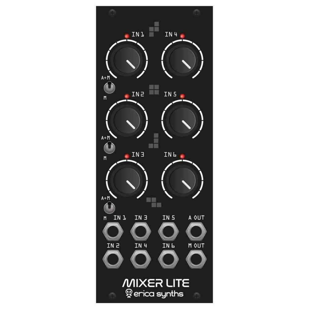 Erica Synths Drum Mixer Lite Eurorack Module (Black)