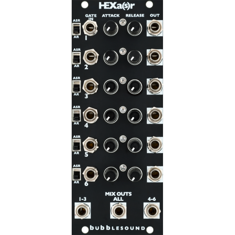 Bubblesound HEXa(s)r Eurorack Sextuple Envelope Module