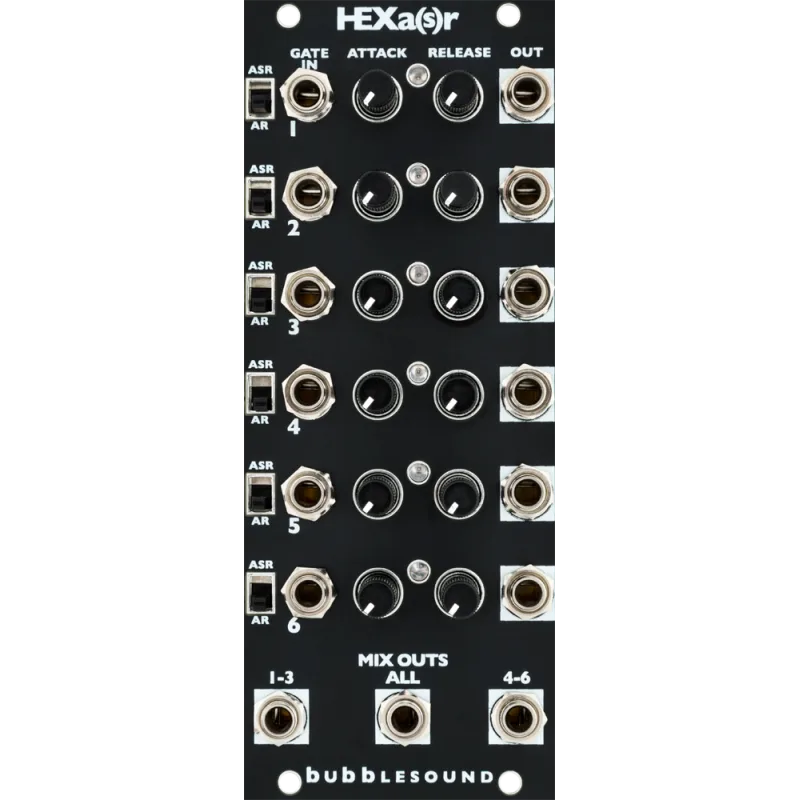 Bubblesound HEXa(s)r Eurorack Sextuple Envelope Module