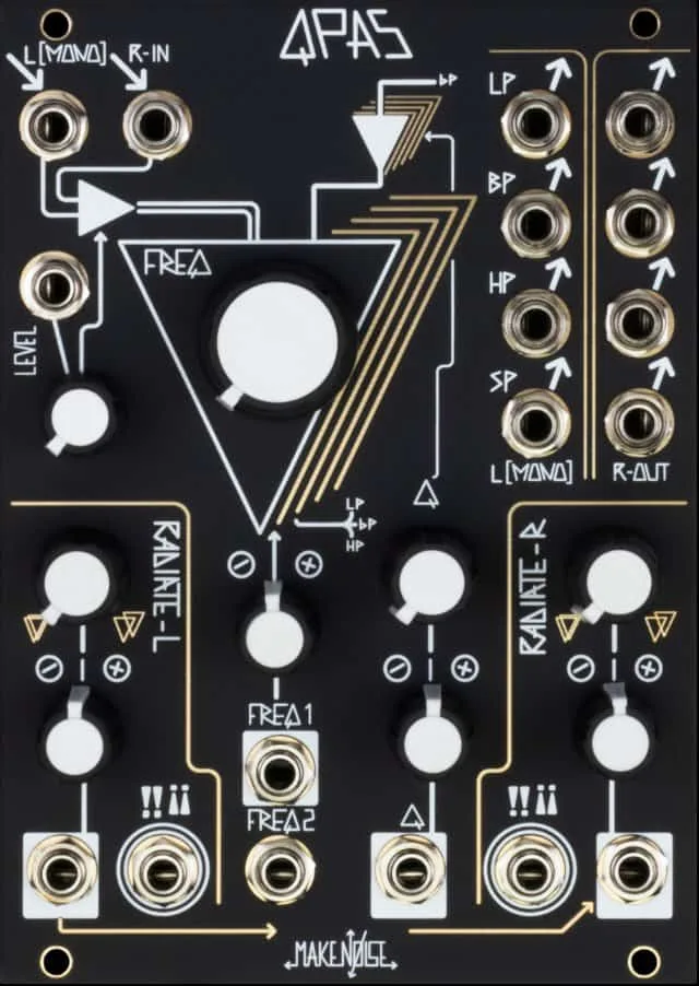 Make Noise QPAS Eurorack Quad Core Stereo Filter Module - Elevator