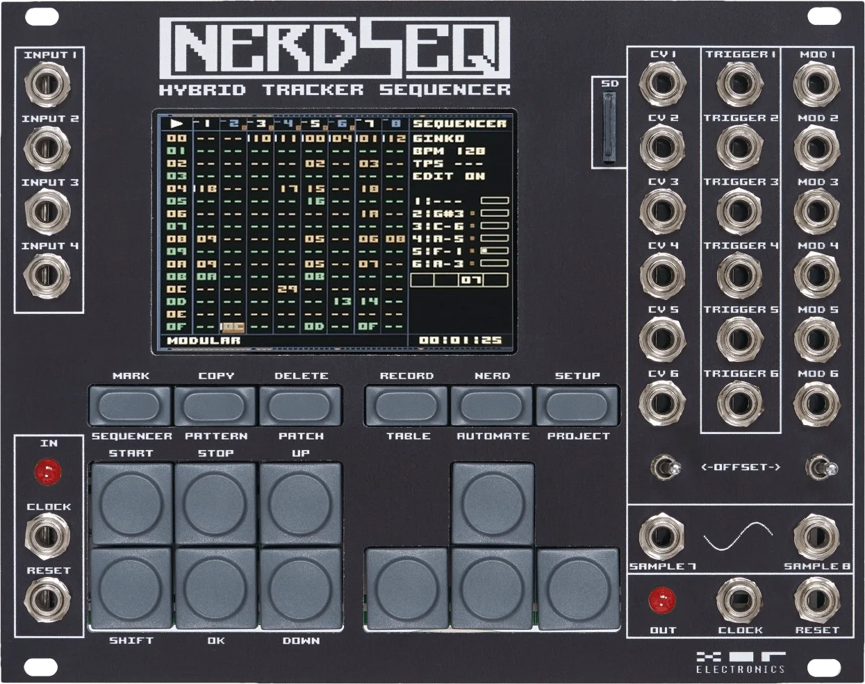 XOR Electronics NerdSEQ Eurorack Tracker Sequencer Module (Black