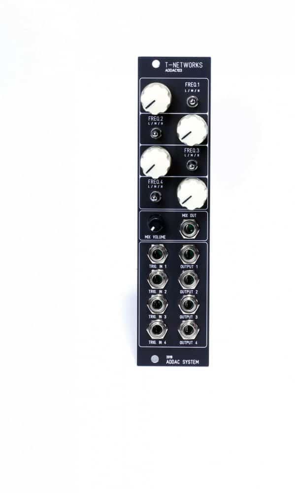 ADDAC 103 T-Networks Eurorack 4 Voices Percussion Module (Black)