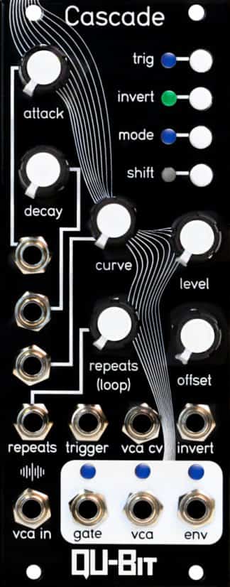 Qu-Bit Electronix Cascade Eurorack Envelope Generator Module (Black)