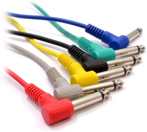Cable – 6.35mm Right Angle TS Jack – 6.35mm Right Angle TS Jack (0.3m) (6 Pack – Patch Cables)