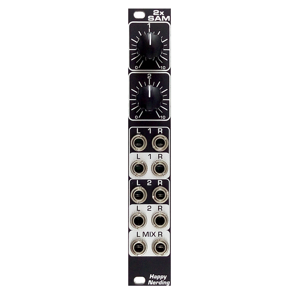 Happy Nerding 2xSAM Eurorack Dual Stereo Mixer Module (Black)