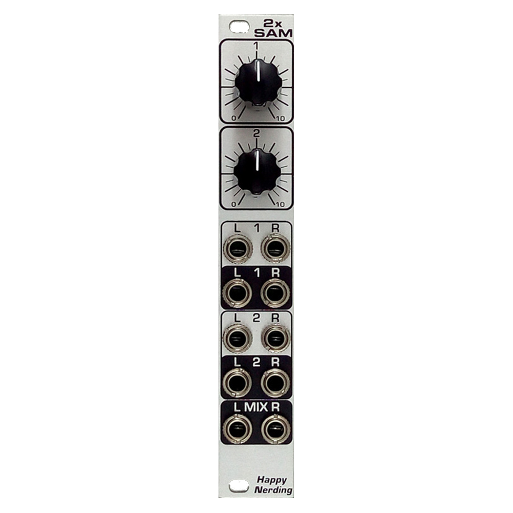 Happy Nerding 2xSAM Eurorack Dual Stereo Mixer Module (Silver)