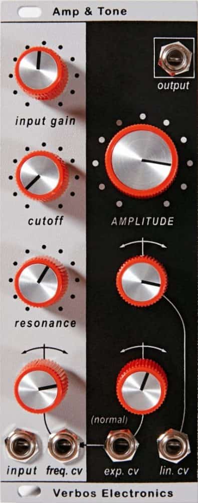 Verbos Electronics Amplitude and Tone Controller Eurorack Filter and VCA Module (2020 Version)