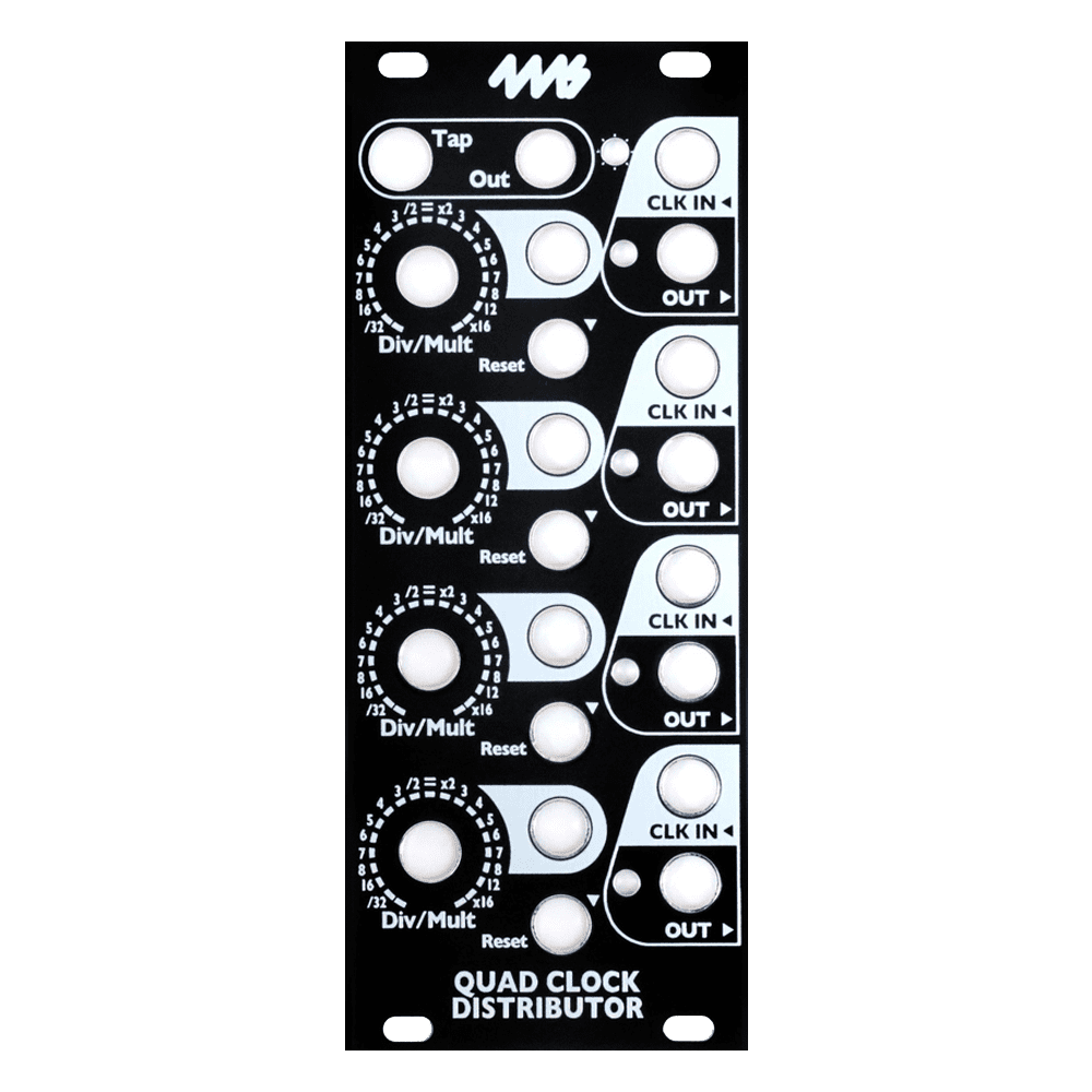 4ms Quad Clock Distributer Black Faceplate (Faceplate Only)