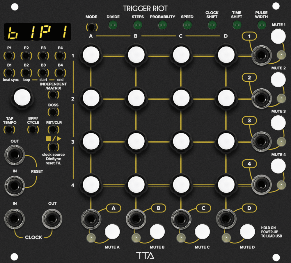 Tiptop Audio Trigger Riot Eurorack Sequencer Module (Black)