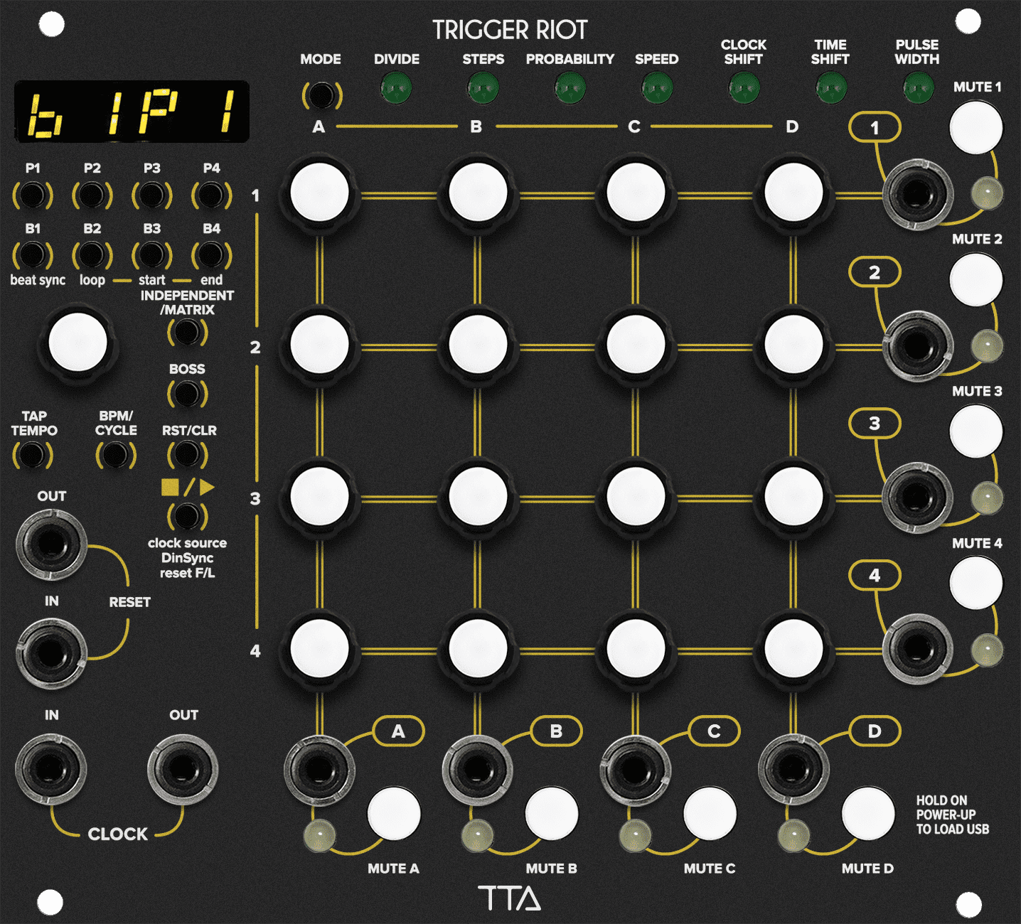 Tiptop Audio Trigger Riot Eurorack Sequencer Module (Black) Elevator