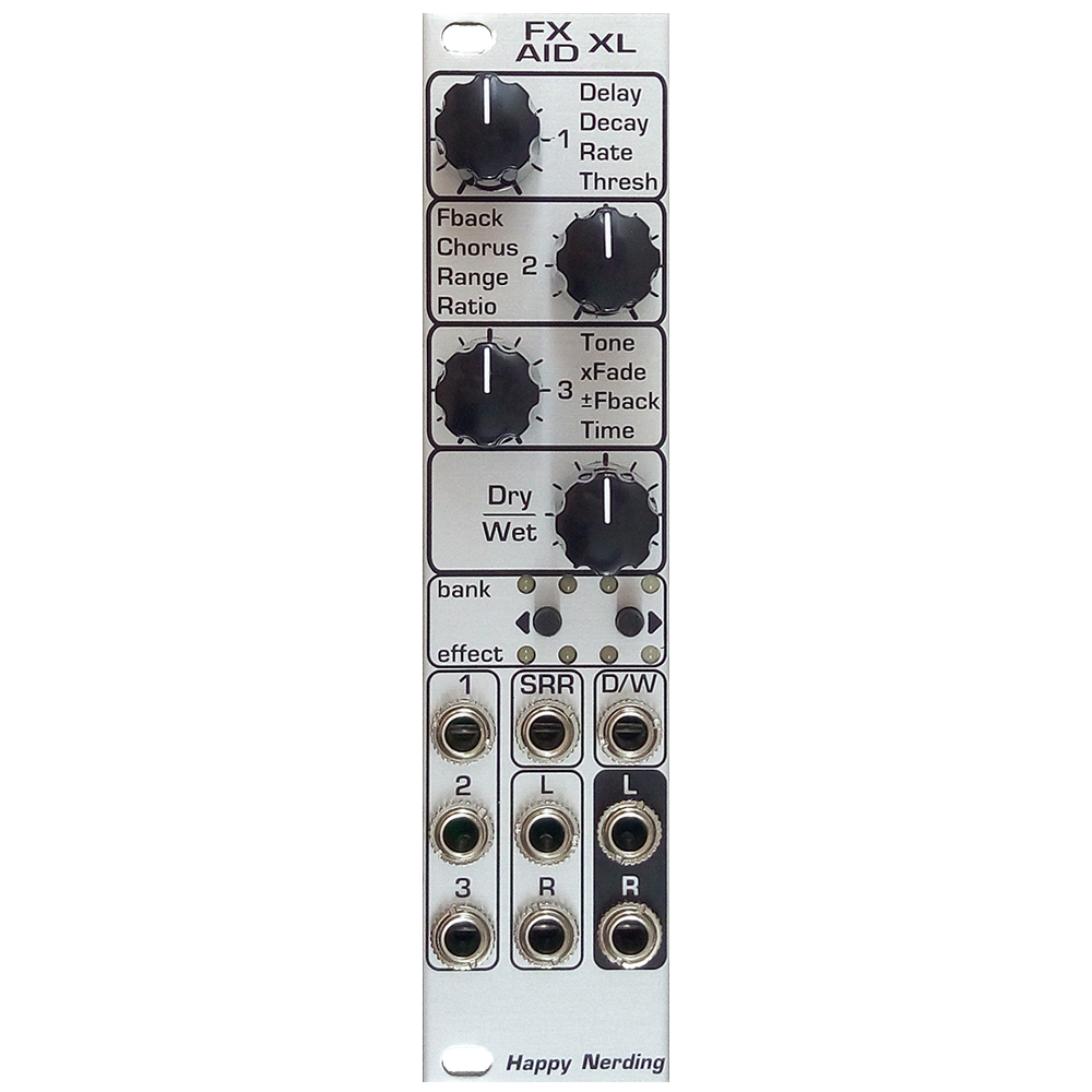 Happy Nerding FX Aid XL Eurorack Stereo Multi-FX Module (Silver)