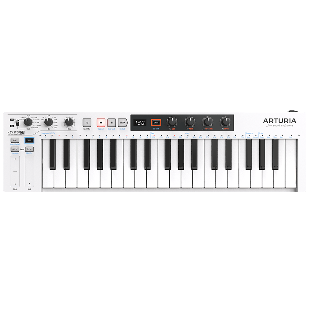 Arturia Keystep 37 Hardware MIDI/CV Keyboard Controller (White)