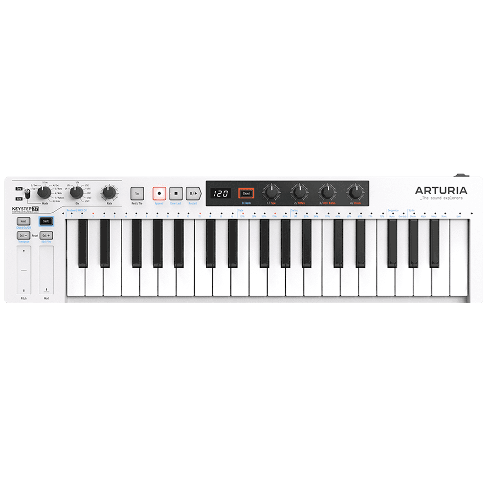 Arturia Keystep 37 Hardware MIDI/CV Keyboard Controller (White)