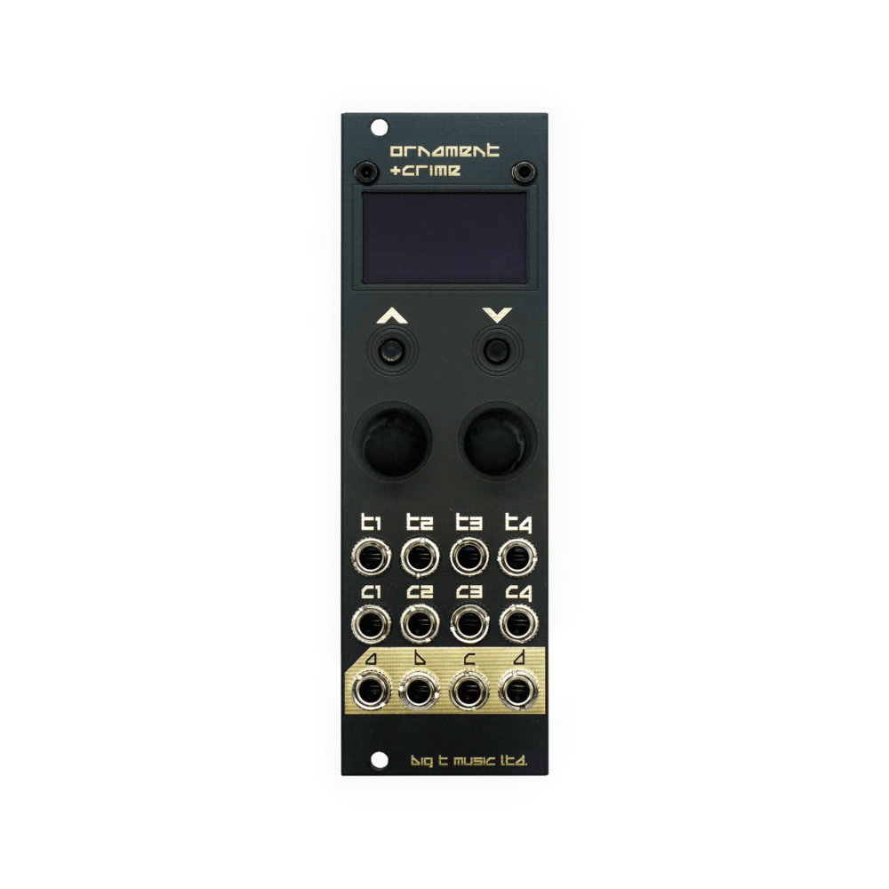 Big T Music Ornament and Crime Eurorack Module (uO_C) (Black/Gold)