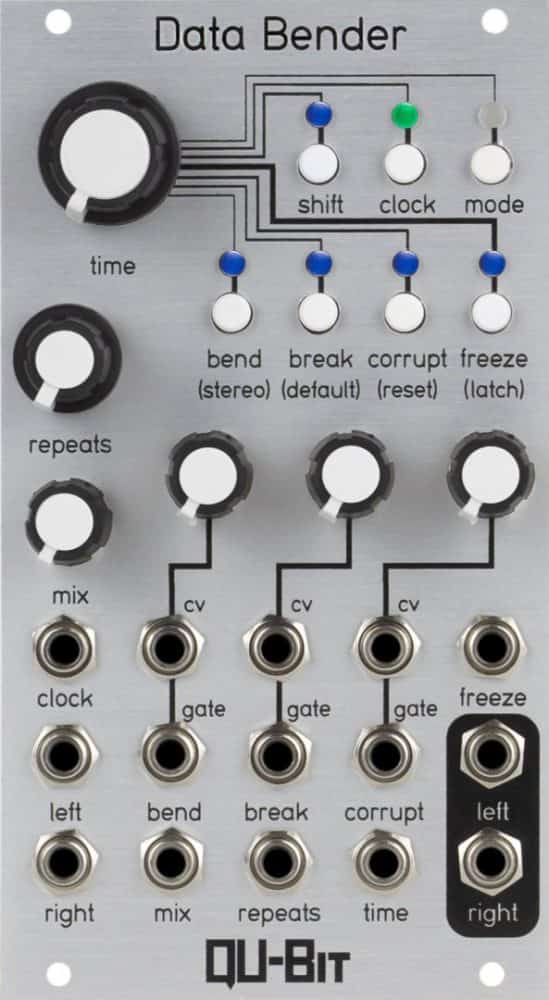 Qu-Bit Electronix Data Bender Eurorack Circuit Bent Digital Audio Buffer Module (Silver)