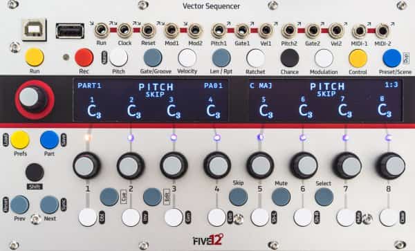 Five12 Vector Eurorack Sequencer Module (Silver)