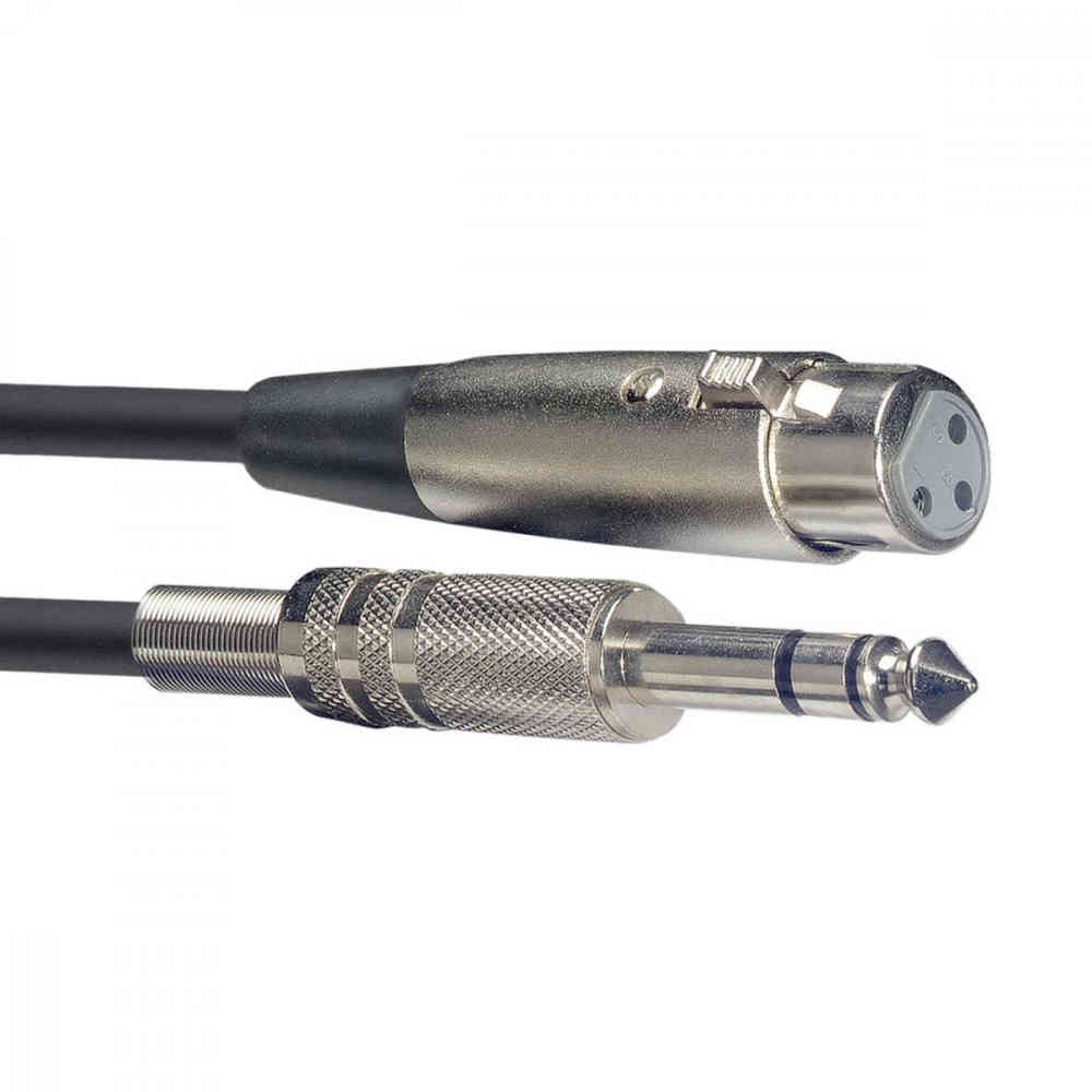 Cable – Premium 6.35mm TRS Jack Plug – Female XLR Socket (3m)