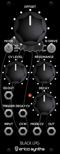 Erica Synths Black LPG Eurorack Low Pass Gate Module