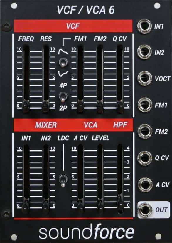 Soundforce VCF/VCA 6 Eurorack Module (Black)