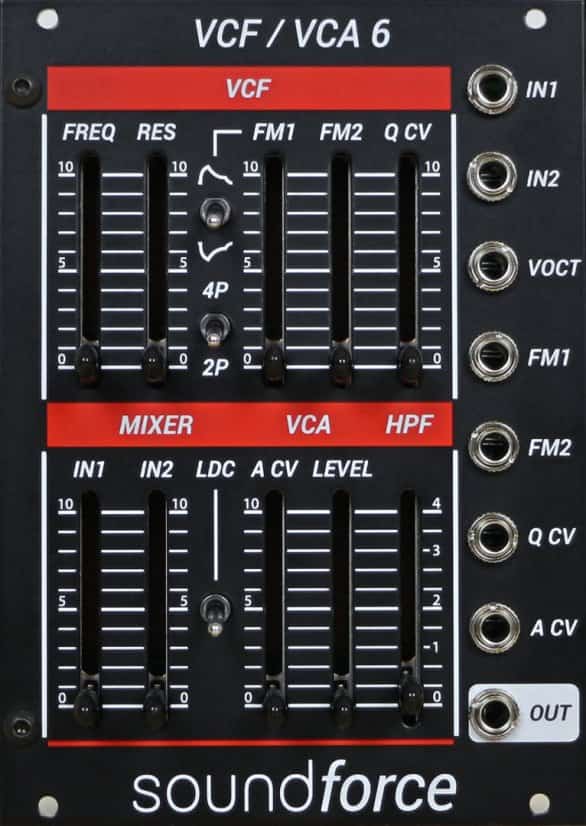 Soundforce VCF/VCA 6 Eurorack Module (Black)