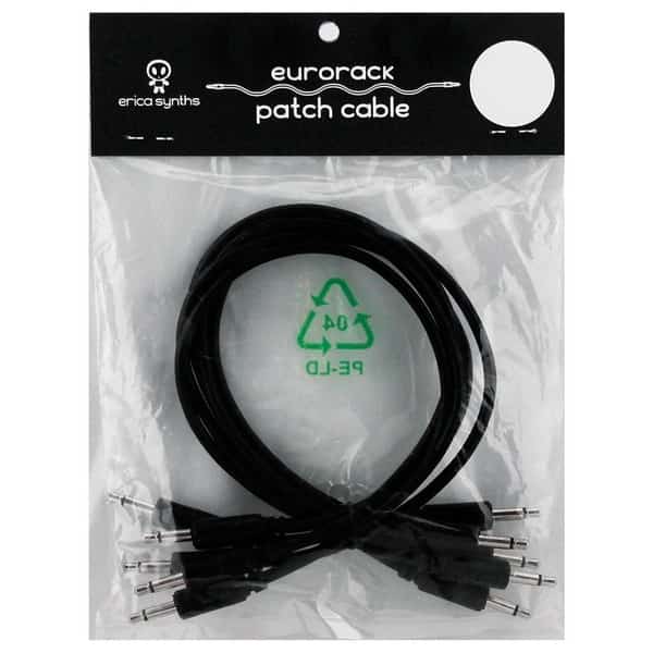 Erica Synths 5 x Patch Cables (Black 20cm)