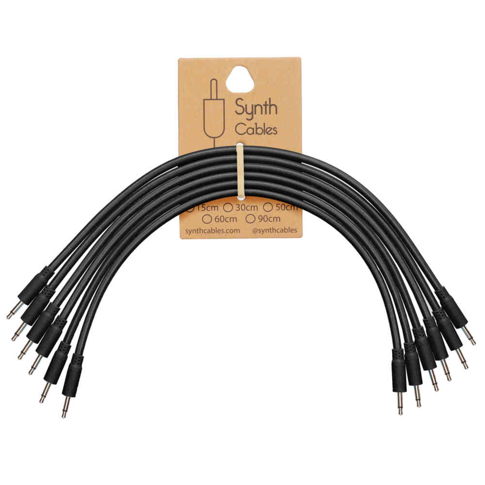 Synth Cables Premium Braided Eurorack Cables (6 pack) 60cm Black