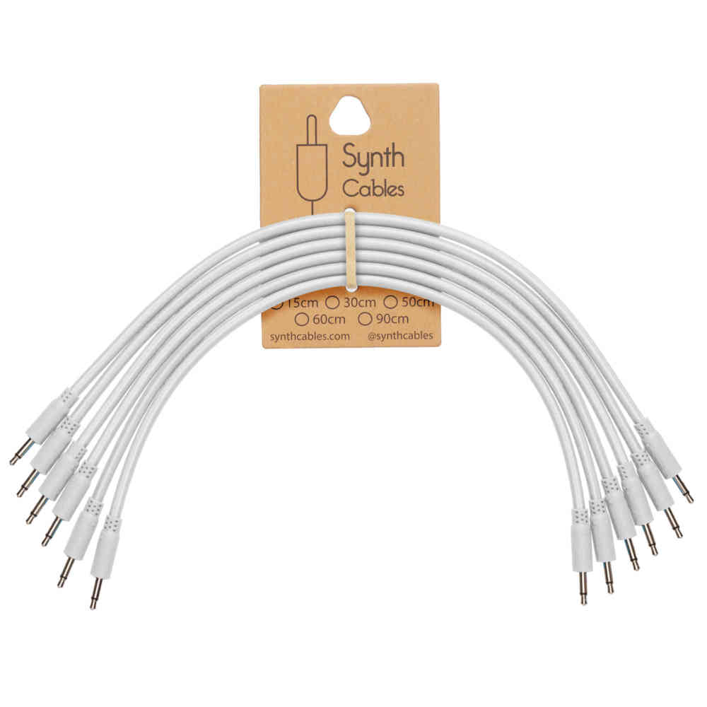 Synth Cables Premium Braided Eurorack Cables (6 pack) 60cm White