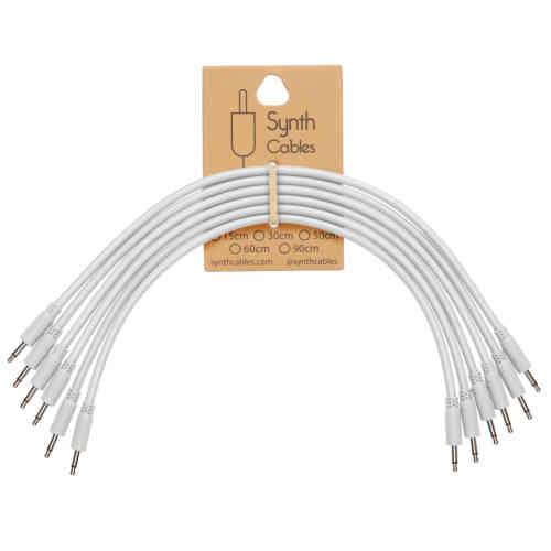 Synth Cables Premium Braided Eurorack Cables (6 pack) 60cm White