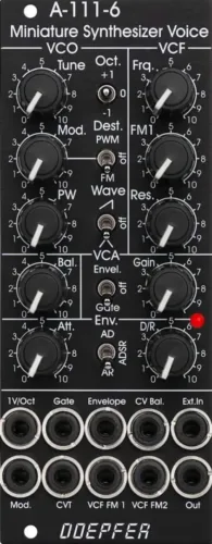 Doepfer A-111-6V Miniature Synth Eurorack Full Voice Module (Black)