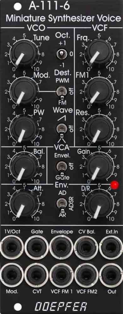 Doepfer A-111-6V Minature Synth Eurorack Full Voice Module (Black)