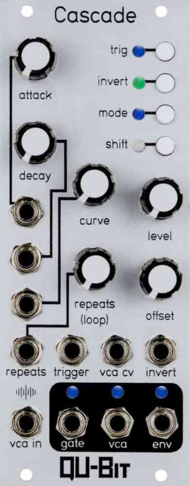 Qu-Bit Electronix Cascade Eurorack Envelope Generator Module (Silver)