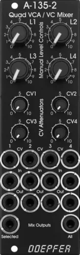 Doepfer A-135-2V Eurorack Mini Quad VCA Module (Black)