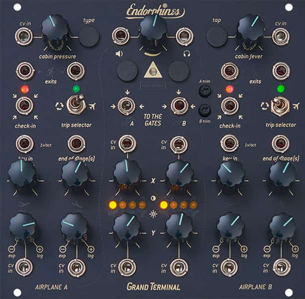 Endorphin.es Grand Terminal Eurorack Stereo Envelope Filter and FX Module (Black)