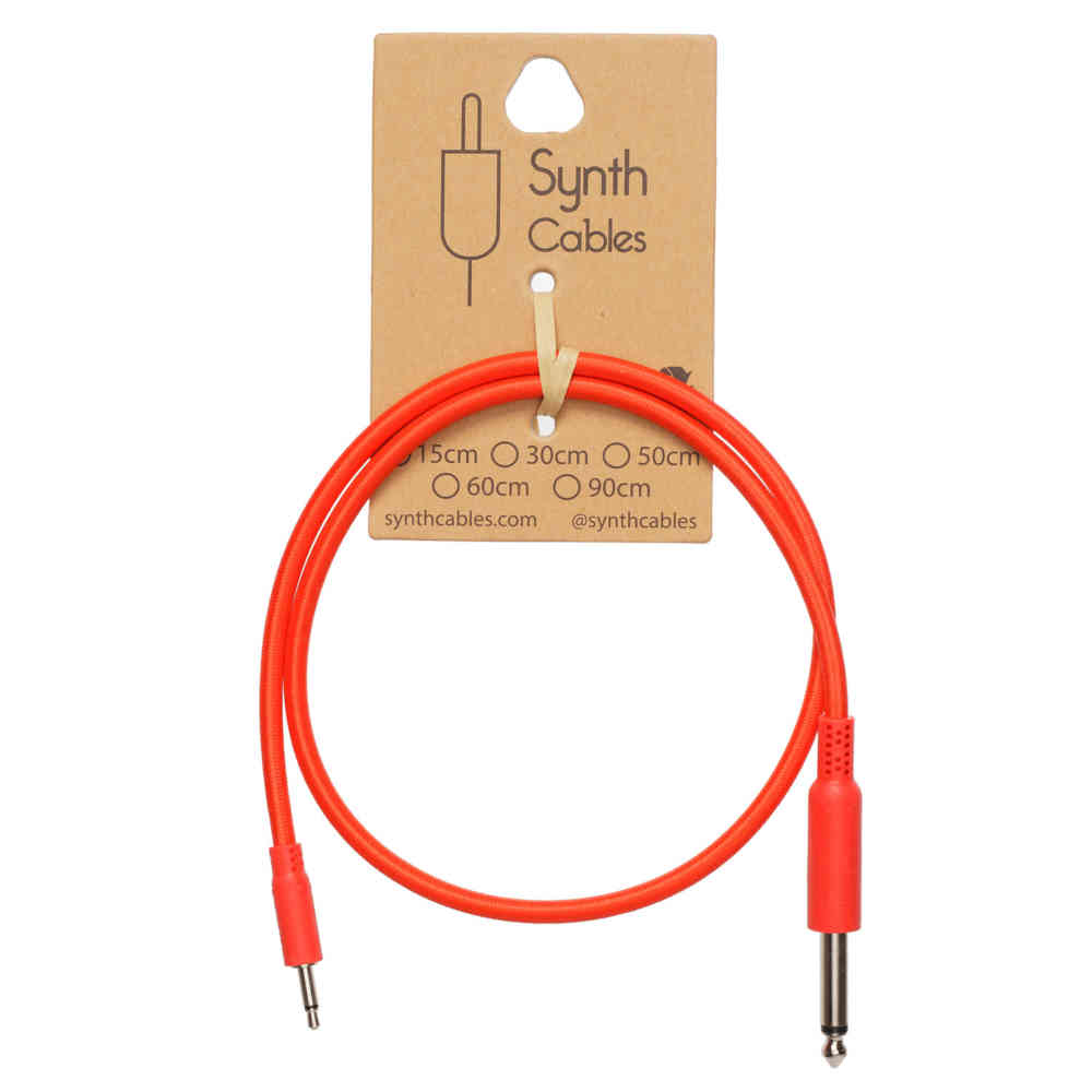 Synth Cables Premium TR 3.5mm – 6.5mm Braided Adapter Cable 90cm (Red)