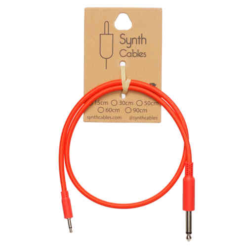 Synth Cables Premium 3.5mm – 6.5mm TS Braided Adapter Cable 90cm (Red)