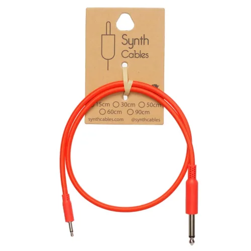 Synth Cables Premium 3.5mm – 6.5mm TS Braided Adapter Cable 90cm (Red)