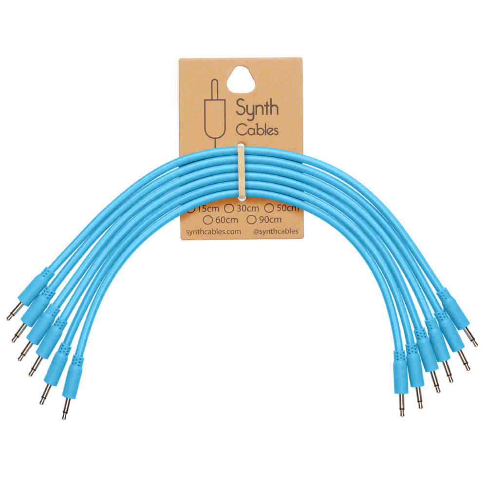 Synth Cables Premium Braided Eurorack Cables (6 pack) 30cm Blue