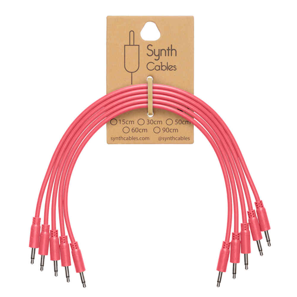 Synth Cables Premium PVC Eurorack Cables (5 pack) 15cm Hot Pink